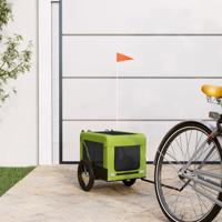 Hondenfietstrailer oxford stof en ijzer groen en zwart - thumbnail