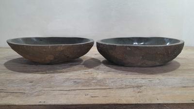 Waskommen riviersteen set RL250330AB, 55x36x15 cm