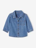 Personaliseerbaar denim blouse met drukknopen voor baby's stone