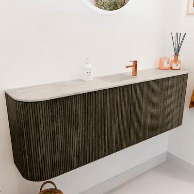 Toiletmeubel Mondiaz Joya Dlux | 123.2 cm | Meubelkleur Shadow | Faye wastafel Ostra Wasbak Midden | 1 kraangat