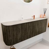 Toiletmeubel Mondiaz Joya Dlux | 123.2 cm | Meubelkleur Shadow | Faye wastafel Ostra Wasbak Midden | 1 kraangat