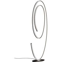 LED Vloerlamp - Cinque Ciola - 1 Lichtpunt van 62 Watt - Dimbaar - Aanpasbare Lichtkleur - Voetschakelaar - Mat Zwart - Metaal