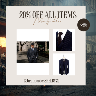 3-delig Tweed Pak Klassiek Navy Chalk Stripe | Peaky Blinders