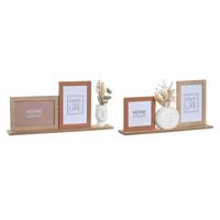 Fotolijsten DKD Home Decor 30 x 5 x 19 cm Bloem Gezicht Keramisch Hars Multicolour Hout MDF Stads (2 Stuks)