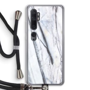 Gestreepte marmer: Xiaomi Mi Note 10 Pro Transparant Hoesje met koord