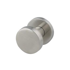 Vlakke knop 50mm vast op rozet 54mm, rvs