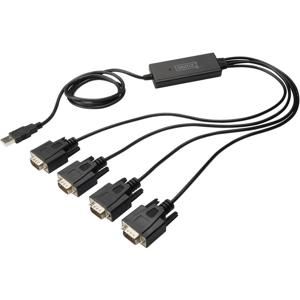 Digitus USB 1.1, Serieel Aansluitkabel [1x USB-A 2.0 stekker - 4x D-sub stekker 9-polig] DA-70159 1.50 m