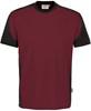 Hakro 290 T-shirt Contrast MIKRALINAR® - Burgundy/Anthracite - XL