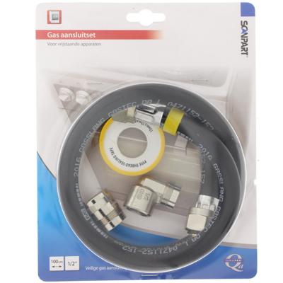 Scanpart 1104010003 gas aansluit set 1/2" 100cm