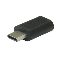 Value 12.99.3191 tussenstuk voor kabels USB Type C USB Type Micro B Zwart - thumbnail