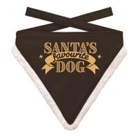 PLENTY GIFTS KERST BANDANA SANTA'S FAVOURITE DOG ZWART
