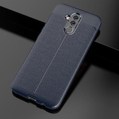 Litchi textuur TPU schokbestendig geval voor Huawei mate 20 Lite (marineblauw)