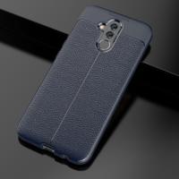 Litchi textuur TPU schokbestendig geval voor Huawei mate 20 Lite (marineblauw)