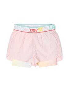 Stella McCartney Kids short à taille à logo - Rose