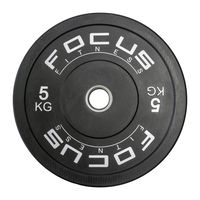 Olympische halterschijf 50 mm - Focus Fitness Bumper plate - 5 kg - Zw