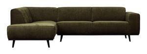 BePureHome Hoekbank 'Statement' Links, Rib, kleur Warm Groen