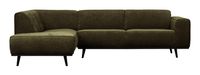 BePureHome Hoekbank 'Statement' Links, Rib, kleur Warm Groen