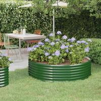 VidaXL Plantenbak 140x140x36 cm gegalvaniseerd staal groen