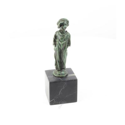 A BRONZE SCULPTURE OF A LITTLE STREET URCHIN