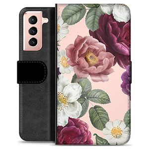 Samsung Galaxy S21 5G Premium Wallet Hoesje - Romantische Bloemen