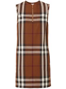 Burberry robe sans manches à carreaux - Marron