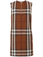 Burberry robe sans manches à carreaux - Marron