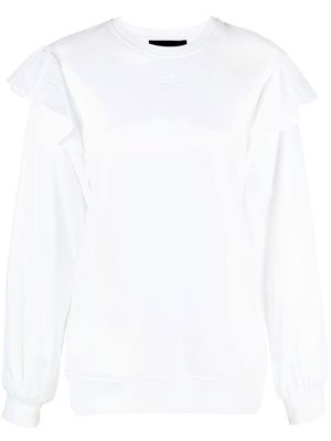 Karl Lagerfeld sweat à volants - Blanc