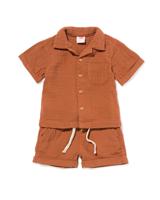 HEMA Baby Kledingset Strepen Bruin (bruin)