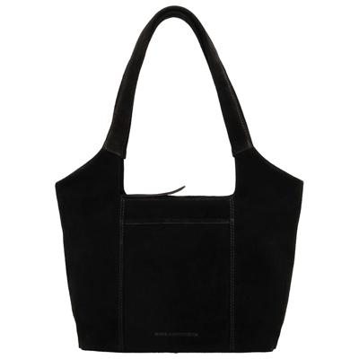 Hide & Stitches Suède Shopper/Handtas Brazos Zwart