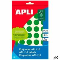 Klevende etiketten Apli Groen Cirkel 8 Vellen (10 Stuks)