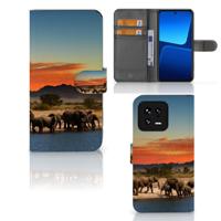 Xiaomi 13 | Telefoonhoesje | Met pasjeshouder | Olifanten Xiaomi 13 | Telefoonhoesje | Met pasjeshouder | Olifanten