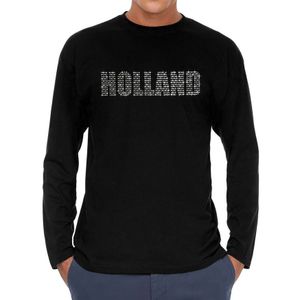 Glitter Holland longsleeve shirt zwart rhinestone steentjes voor heren EK/WK