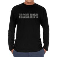 Glitter Holland longsleeve shirt zwart rhinestone steentjes voor heren EK/WK - thumbnail