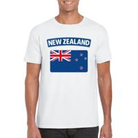 Nieuw Zeeland supporters t-shirt - met vlag print - wit - voor heren - landen - kleding
