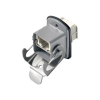 Telegärtner 100007421 STX V5 RJ45-flensset variant 5 Koppeling, inbouw Aantal polen: 8P8C Aluminium 1 stuk(s)