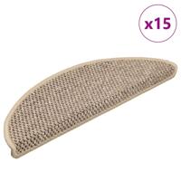 Trapmatten zelfklevend 15 st sisal-look 56x17x3 cm donkerbeige
