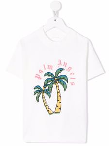 Palm Angels Kids t-shirt à logo imprimé - Blanc