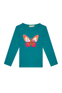 Someone Meisjes t-shirt LS - Donker mint blauw