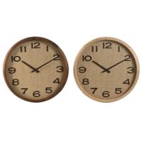 Muurklok Home ESPRIT Bruin Natuurlijk Hout Rotan 40 x 5 x 40 cm (2 Stuks)