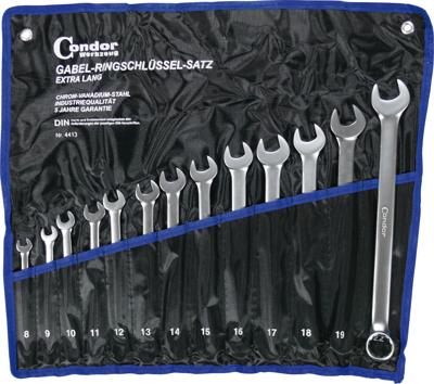Condor ring-steeksleutel set "4413" fork ring spanner set 8-22mm super long