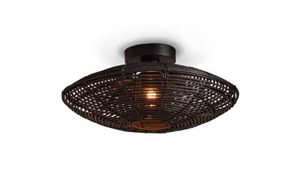 Plafondlamp Tanami Rotan zwart - S