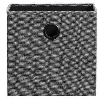 Leen Bakker - Opbergbox Kenzi Linnen - Antraciet - 31x31x31 Cm - Polyester/Linnen - Grijs