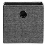 Leen Bakker - Opbergbox Kenzi Linnen - Antraciet - 31x31x31 Cm - Polyester/Linnen - Grijs