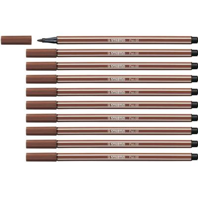 Markeerstiften Stabilo Pen 68 Bruin (10 Onderdelen)