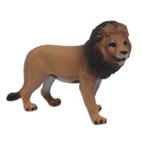 Bruine plastic leeuw 9 cm   - - thumbnail