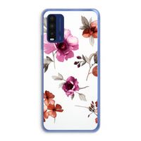 Geschilderde bloemen: Xiaomi Redmi 9T Transparant Hoesje