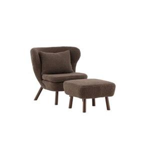 Svea - Teko fauteuil met voetenbank - teddy - bruin