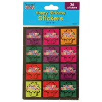 Stickers Happy Birthday 36 stuks | 48 stuks