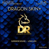 DR Strings Dragon Skin+ Coated Phosphor Bronze 12-String Extra Light snaren voor 12-snarige westerngitaar