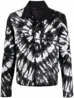 Philipp Plein veste Drill en jean à imprimé tie dye - Noir